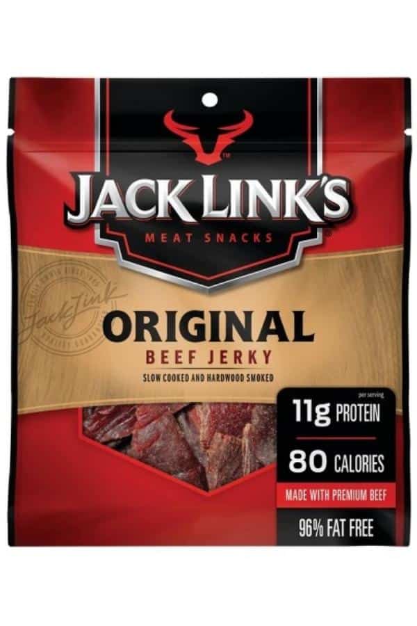 A pack of Jack Links original beef jerky.