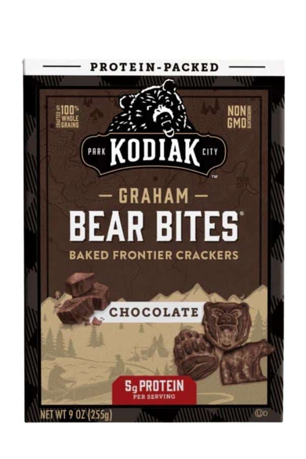 A box of Kodiak graham chocolate bear bites.