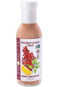 A bottle of Lemonette mediterranean herb gourmet lemon dressing.