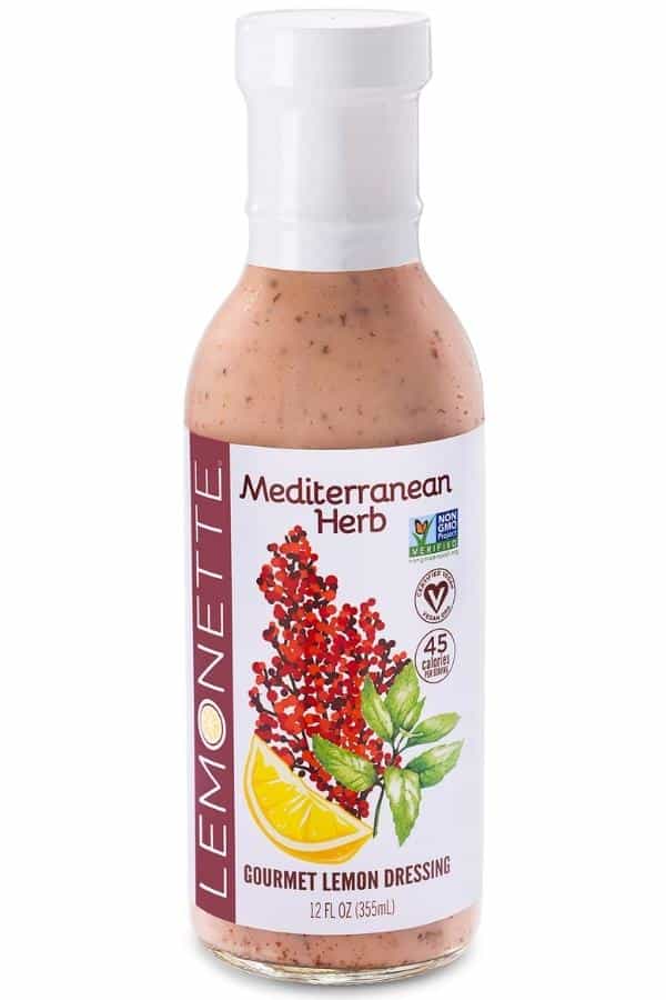 A bottle of Lemonette mediterranean herb gourmet lemon dressing.