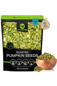 A bag of roasted pumpkin seeds.