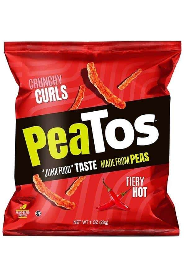 A bag of Peatos fiery hot crunchy curls.