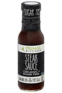 A bottle of primal kitchen organic sugar free steak sauce.