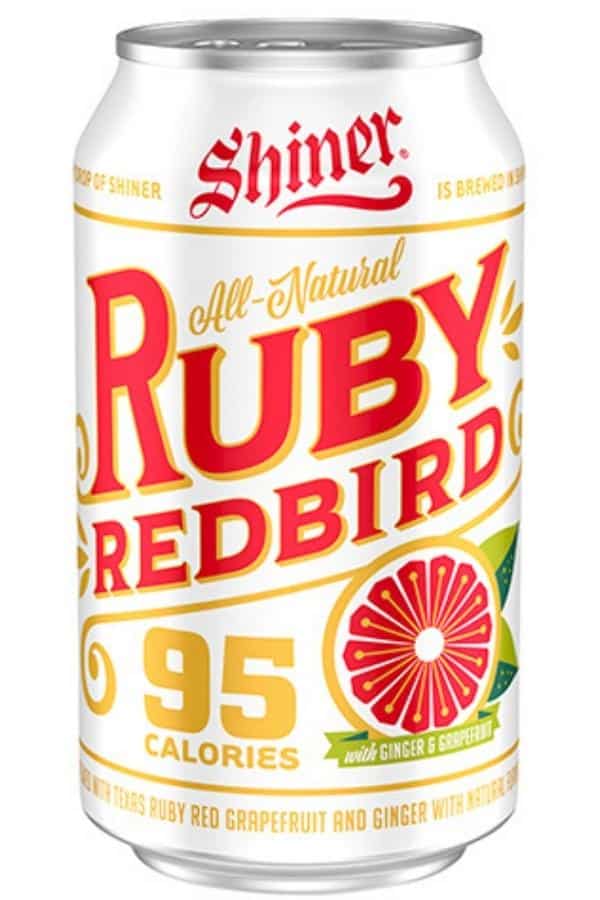 A can of shiner Ruby Redbird.