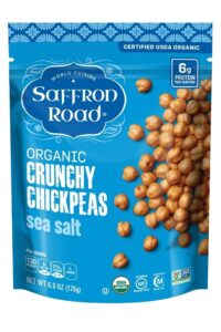 A package of Saffron Foods crunchy chickpeas.