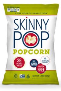 A bag of Skinny Pop popcorn.