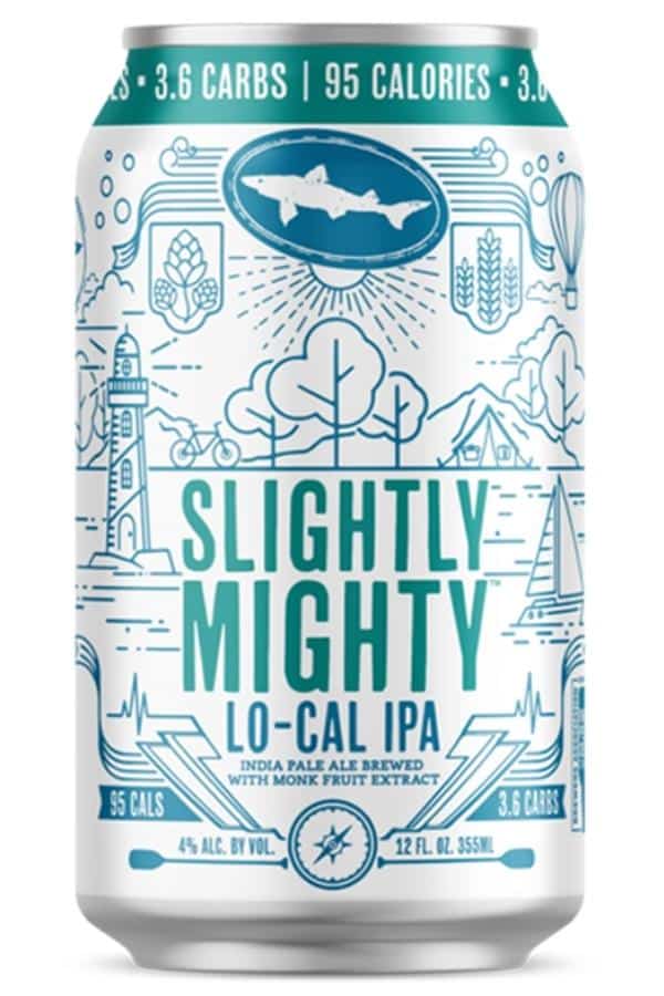 A can of Slightly Mighty Lo-Cal IPA.