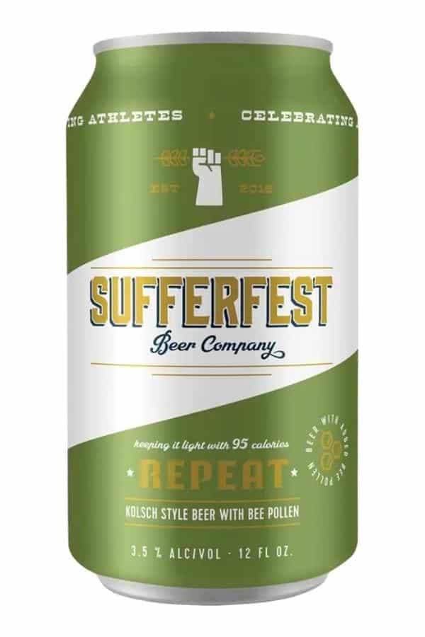 A can of Sufferfest Repeat Kolsch style beer.