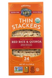 A pack of Lundberg thin stackers red rice & Quinoa.