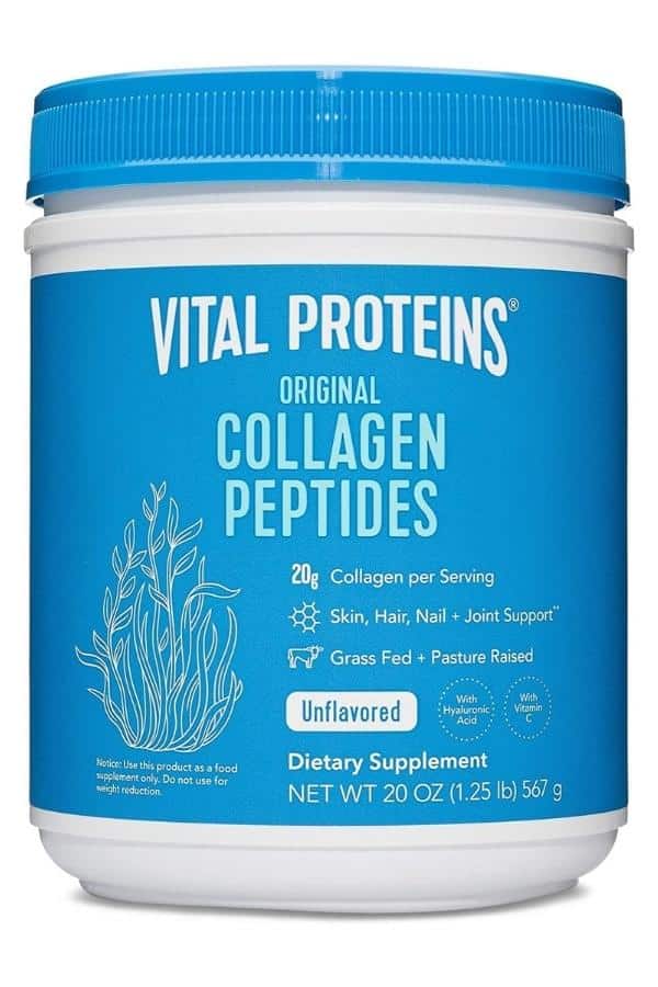 A tub of Vital Proteins collagen peptides.