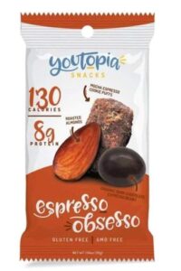 A pack of youtopia snacks espresso obsesso.