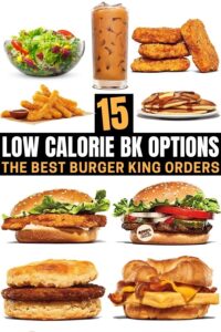 A compilation of Burger King low calorie menu items.