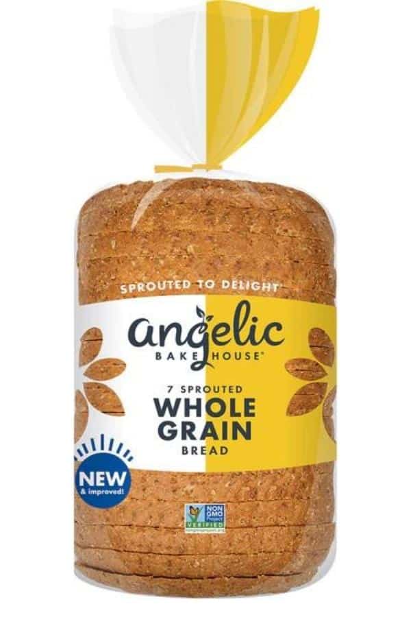 Bag of angelic whole-grain bread.