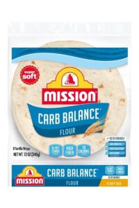 Bag of Mission carb balance flour tortillas.