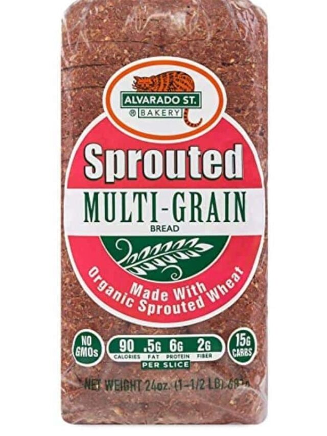 Bag of Alvarado Street bakery sprouted multi grain bread.