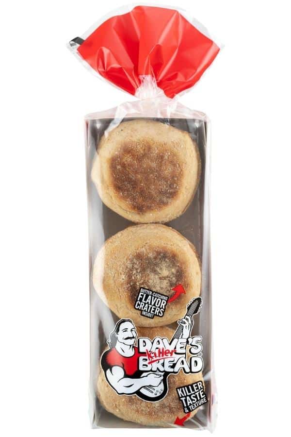 A pack of Dave's killer bread English muffins.