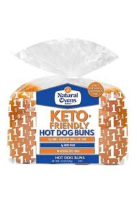 A bag of natural ovens keto friendly hotdog buns.