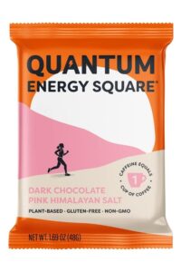 Quantum energy square dark chocolate pink Himalayan salt flavor.