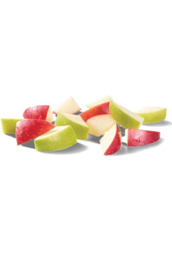 Sliced red and green apples.