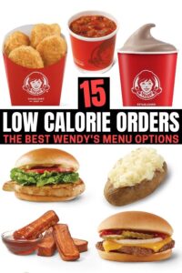 A compilation of wendys healthy food options.