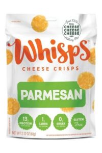 A bag of Whisps parmesan cheese crisps.