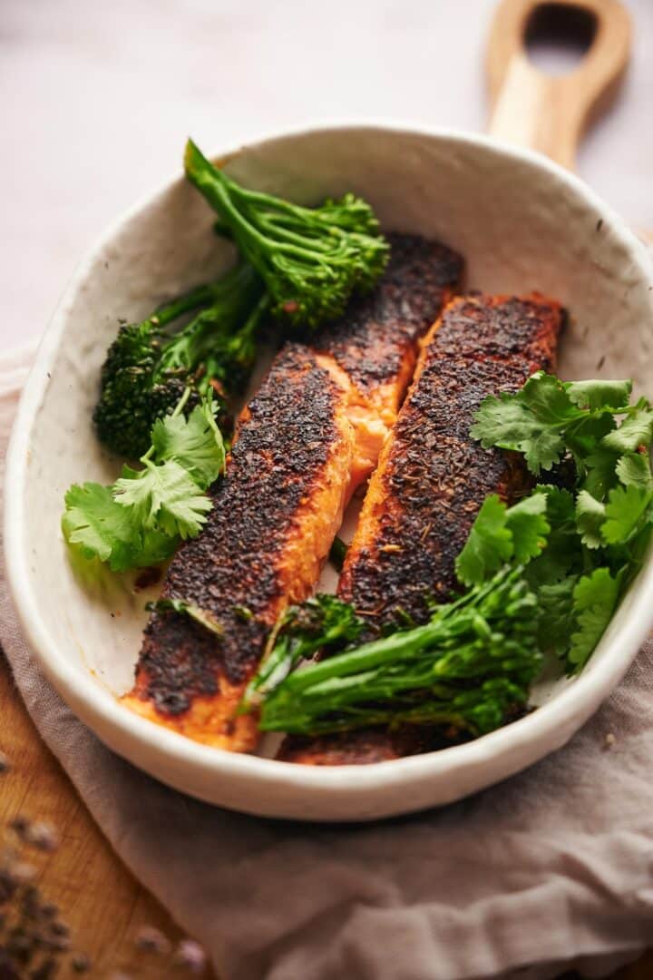 The BEST Blackened Salmon Recipe | Pan Seared In Just 10 Min.