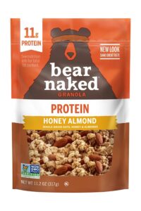 A bag of bear naked protein honey almond granola.