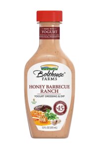 A bottle of bolthouse farms honey barbecue ranch.
