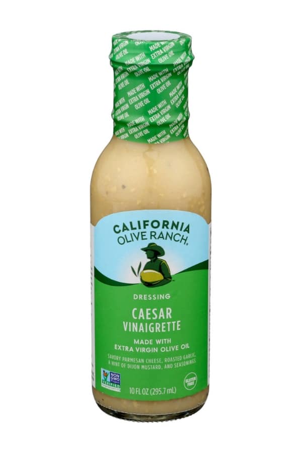 A bottle of California Olive Ranch caesar vinairgrette.