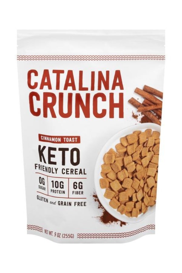 A bag of Catalina crunch cinnamon toast cereal.