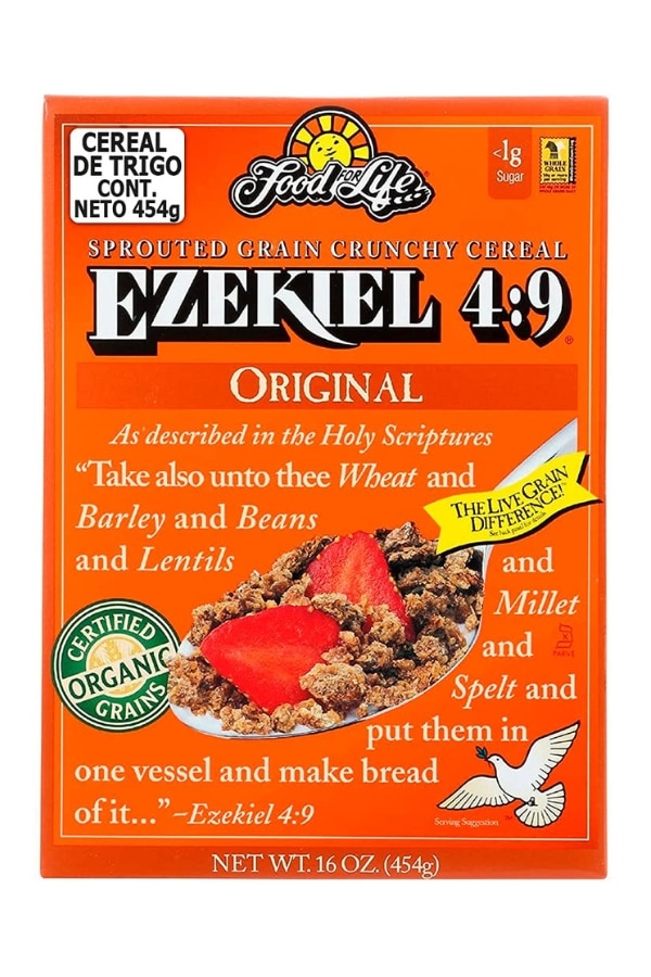 A box of Ezekial 4:9 original cereal.