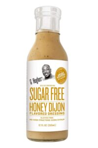 A bottle of G Hughes sugar free honey dijon flavored dressing.