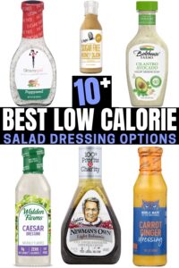 A compilation of six low calorie salad dressings.
