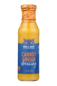 A bottle of Noble Made carrot ginger dressing.
