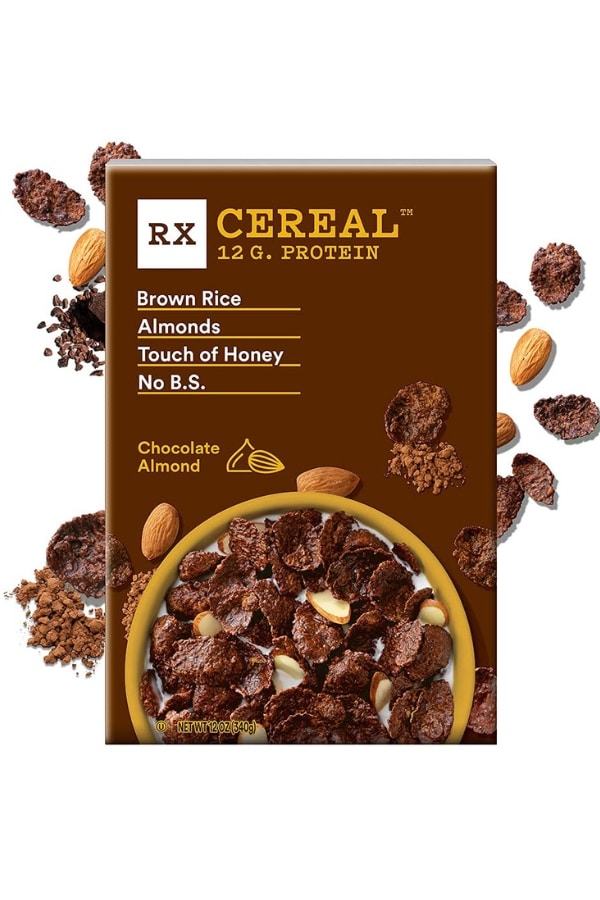 A box of RX chocolate almond cereal.