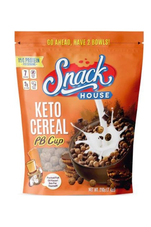 A bag of snack house keto cereal pb cup flavor.