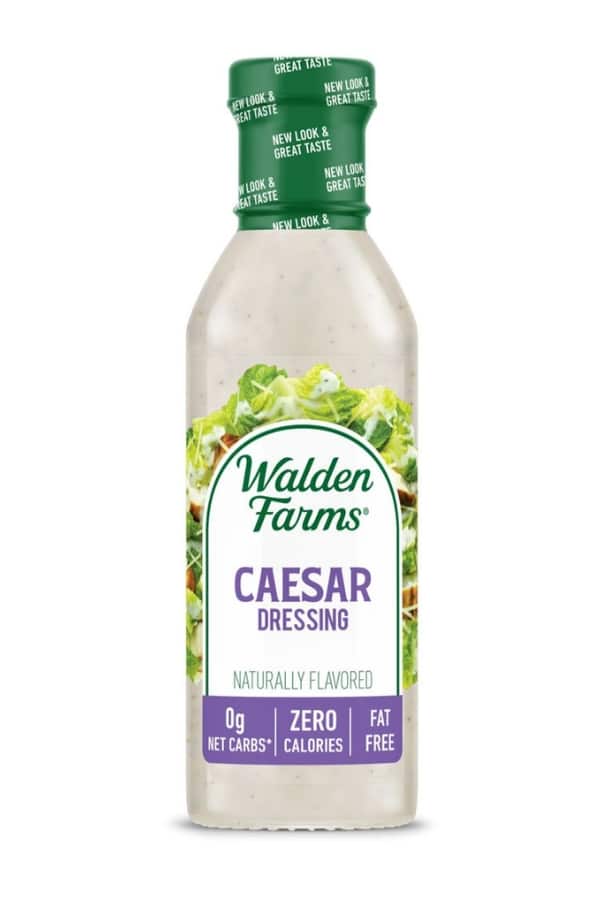 A bottle of Walden Farms caesar dressing.