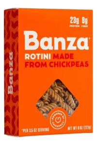 A box of Banza chickpea rotini.