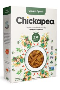 A box of Chickapea organic spirals.