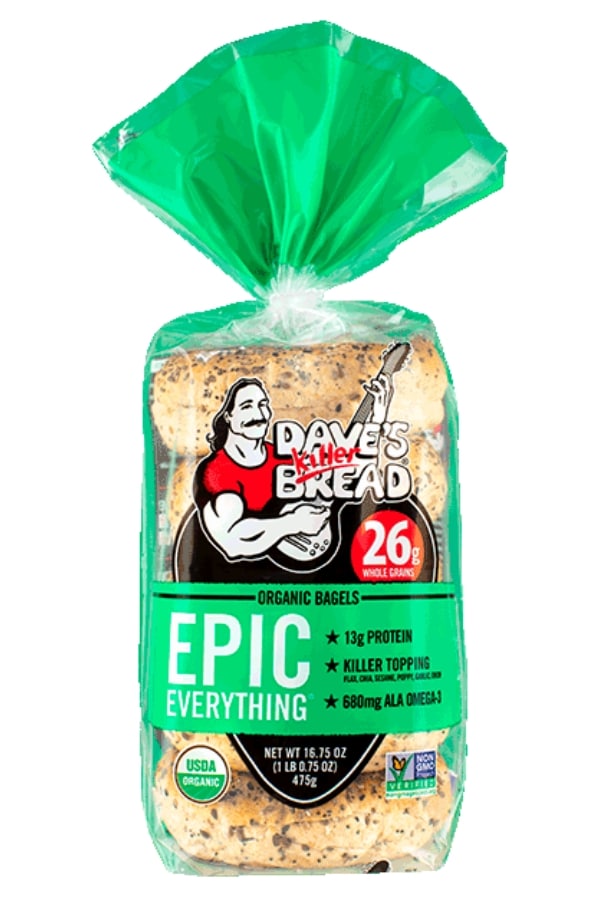 A pack of Dave's Killer Bread epic everything bread.