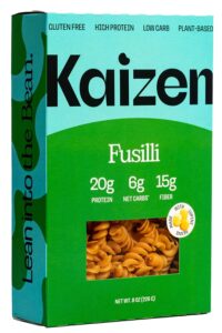 A box of Kaizen fusilli pasta.