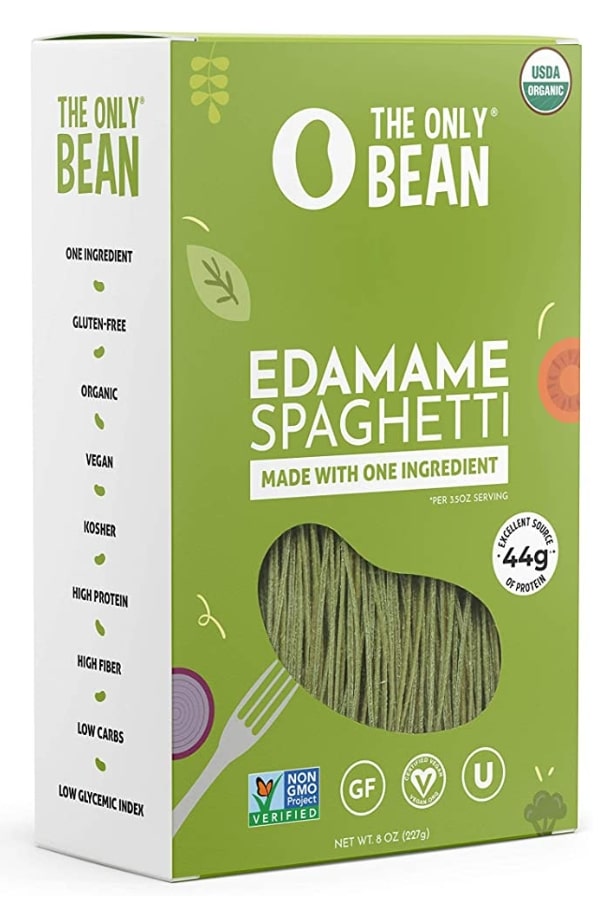 A box of The Only Bean edamame spaghetti.