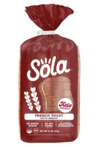A pack of Sola French toast keto bread.