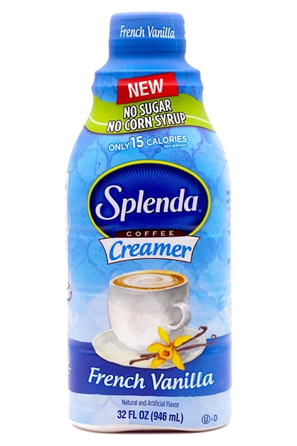 A jug of Splenda coffee creamer french vanilla flavor.