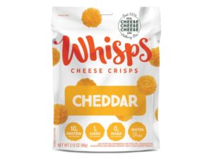 A bag of Whisps cheddar cheese crisps.