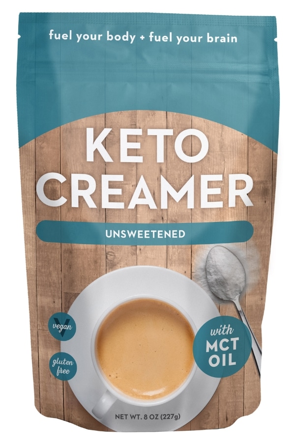 A bag of keto creamer unsweetened with mct oil.