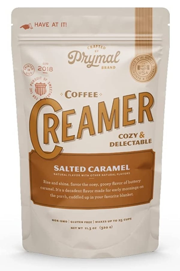 A bag of prymal brand coffee creamer.