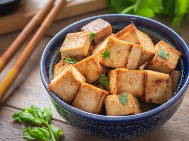 A bowl of tofu.
