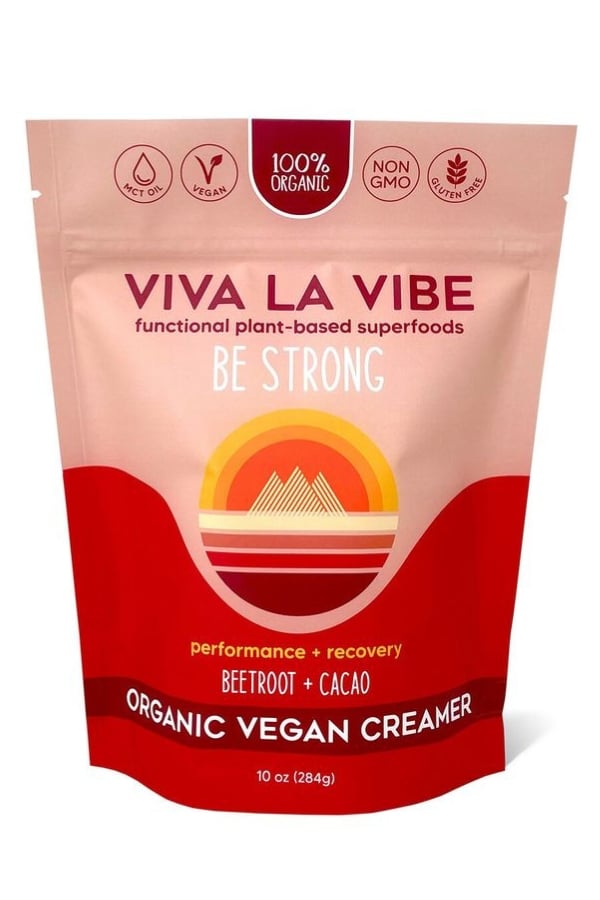A bag of viva la vibe organic vegan creamer.