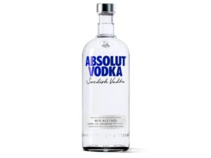 A bottle of Absolut vodka.